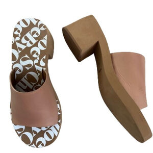 See by Chloe Essie Tan Leather Mule Sandals. Size 38